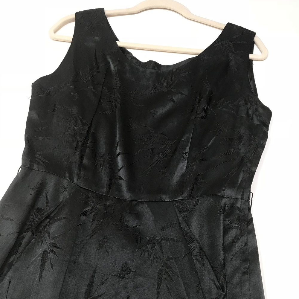 Vintage 1960s Silk Satin Black Cocktail dress